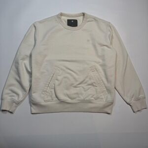 G-Star RAW Sweatshirt Mens Medium White Hybrid Archive Pullover Crewneck Fleece